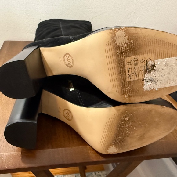 Michael Kors Knee High Suede BlackTall Heeled Boots - Picture 11 of 11